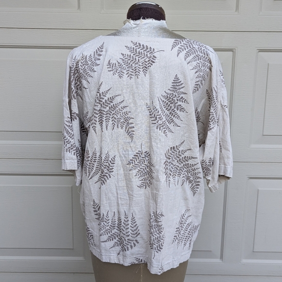 TONLE veha fern print linen popover top S M - Picture 6 of 9